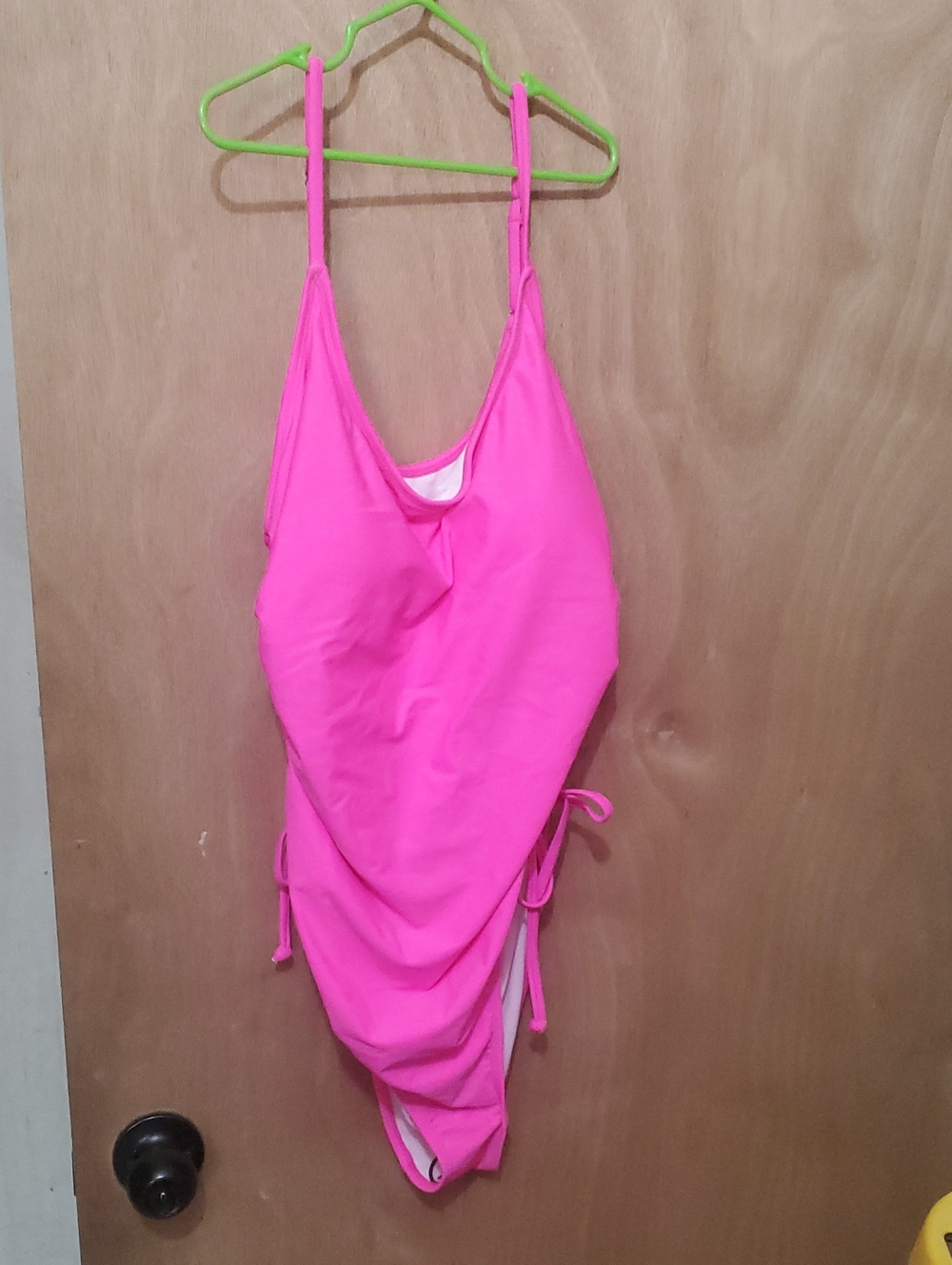 Bright Pink Womens One-Piece Swimsuit Xl